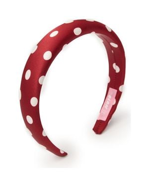 OLAH Polka Dot Silk Headband - Red