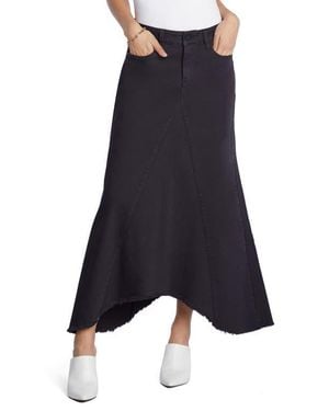 Wash Lab Denim Selma Pieced Asymmetric Denim Maxi Skirt - Blue