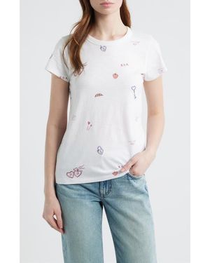 Rag & Bone Valentine Print Pima Cotton T-Shirt - Blue
