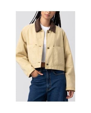 Blank NYC Crop Cotton Twill Jacket - Natural
