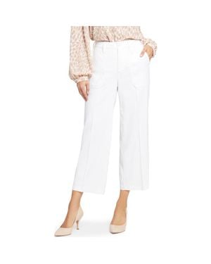 NYDJ Linen Blend Crop Wide Leg Pants - White