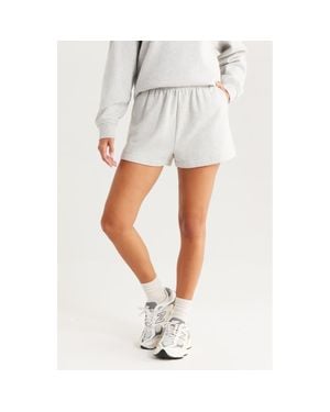 Zella Ultracozy Fleece Sweat Shorts - White