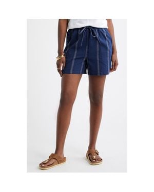 Caslon Cotton Blend Dobby Pull-On Shorts - Blue