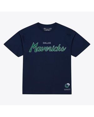 Mitchell & Ness Dallas Mavericks Vintage Wordmark T-Shirt - Blue