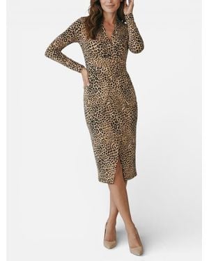 Rachel Roy Bret Wrap Front Midi Dress - Natural