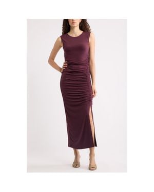 Chelsea28 Side Ruched Maxi Dress - Red