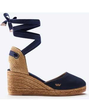 VISCATA Sagaro Canvas Espadrille Wedges - Blue