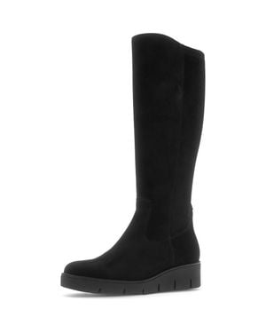 Gabor Vina Leather Knee High Boot - Black