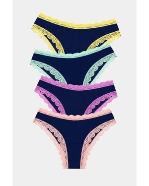 Stripe & Stare Brazilian Four Pack - Blue