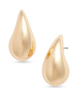 Open Edit Polished Teardrop Stud Earrings - Natural