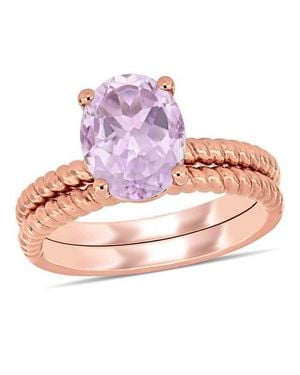 Julianna B Twist Bridal Ring Set 14K - Pink