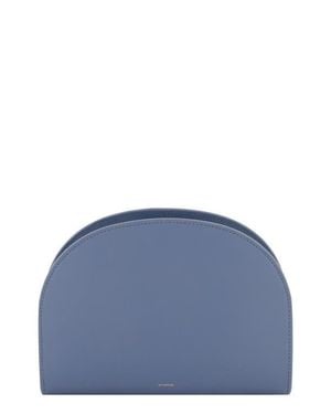 Vince Micro Demma Leather Wallet On A Strap - Blue
