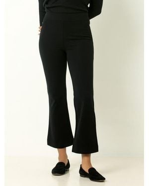 Single Stitch Shaping Cropped Kick Flare Pant - Black