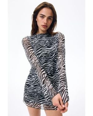 H&M Printed Tie-Back Dress - Multicolor