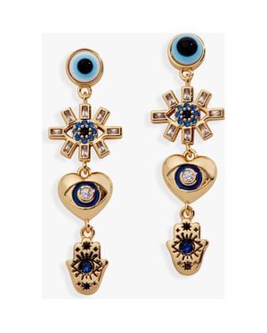 ALEX AND ANI Evil Eye Linear Earring - Metallic
