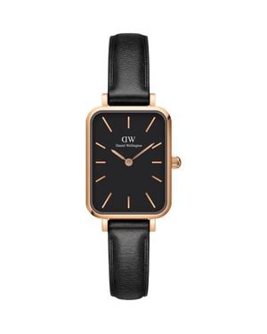 Daniel Wellington Quadro Sheffield Leather Strap Watch, 20Mm X 26Mm - Black