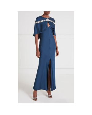 Temperley London Vine Cape Gown - Blue