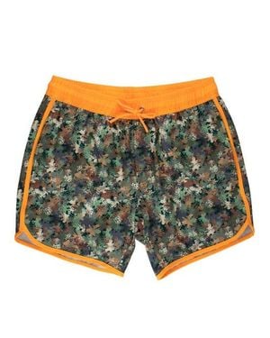 RuggedButts Upf50+ Sun Protected Stretch Dolphin Hem Swim Trunks - Multicolor