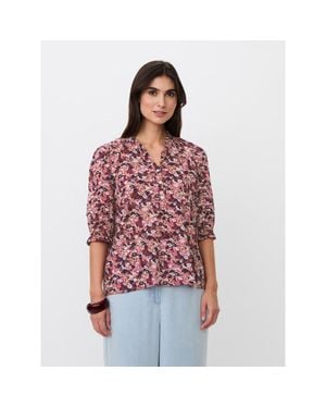 Masai Mabrenitha Floral Mandarin Collar Blouse - Red