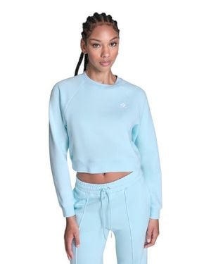 Converse Star Chevron Cropped Crewneck - Blue