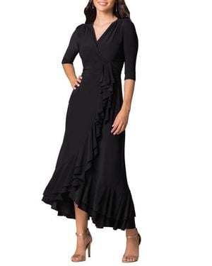 Kiyonna Veronica Ruffle Evening Gown - Black