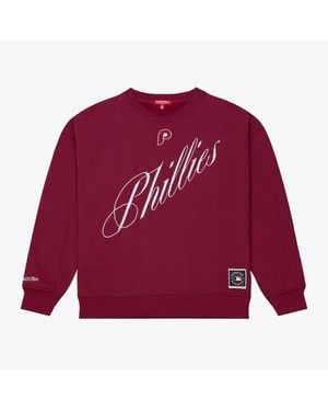 Mitchell & Ness Philadelphia Phillies Script Sweatshirt - Red