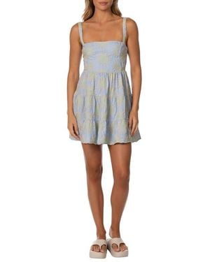 Maaji Sol Dream Embroidered Tiered Cover-Up Minidress - Blue
