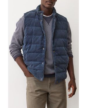Marine Layer Palisades Quilted Cotton Corduroy Puffer Vest - Blue