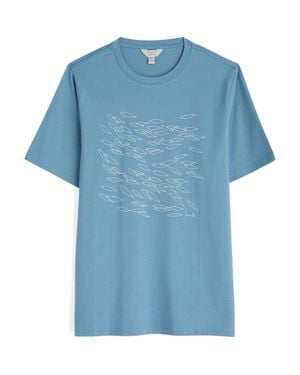 Seasalt Cornwall Midwatch Organic Cotton Graphic T-Shirt - Blue