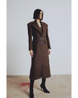 Pcfg Cashmere & Wool Blend Your *Itch Cashmere Blend Long Overcoat - Brown