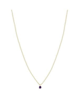 Zoe Chicco 14K Bezel Birthstone Necklace - Metallic