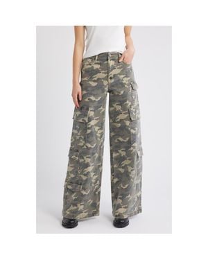 Hidden Jeans Wide Leg Cargo Pants - Gray