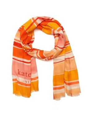 Kate Spade Ocean Stripe Oblong Scarf - Orange