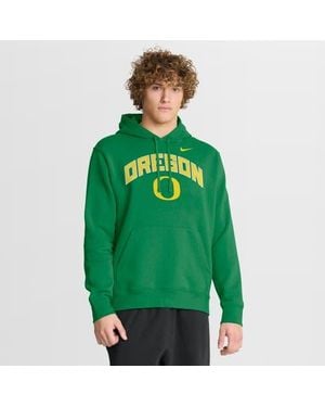 Nike Oregon Ducks Club Fleece Arch Pullover Hoodie - Green