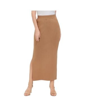 Kimi + Kai Side Slit Knit Maxi Skirt - Brown