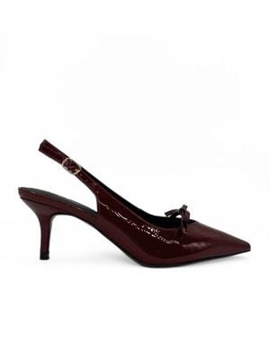 Amie Rafa Georgia Pointy Toe Bow Heels - Brown