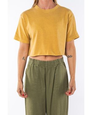 Ariko Beach Crop Tee - Yellow