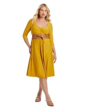 June + Vie Sweetheart Swing Dress - Yellow