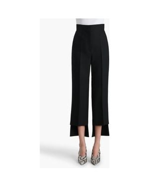 KHAITE Rae Bonded Crepe Step Hem Cigarette Crop Pants - Black