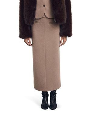 Mango Pencil Skirt - Brown