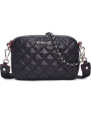 MZ Wallace Mini Crosby Quilted Nylon Crossbody Bag - Black