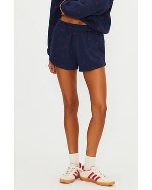 Beach Riot Malik Embroidered Cotton Shorts - Blue
