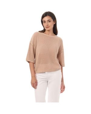 Equipment Mesh Elbow Sleeve Sweater - Natural
