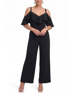 Rachel Roy Marcella Off The Shoulder Ruffle Jumpsuit - Black