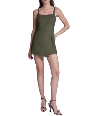 BCBGMAXAZRIA Square Neck Romper - Green