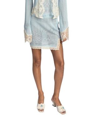Anna Sui Lingerie Lace Knits Skirt - Blue