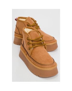 Prologue Shoes Ovela Chunky Boot - Brown