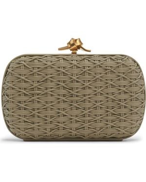Bottega Veneta Knot Intreccio Wicker Effect Leather Minaudière - Metallic