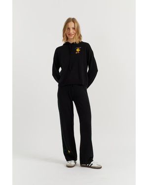 Chinti & Parker Wool-Cashmere Snoopy Hoodie - Black