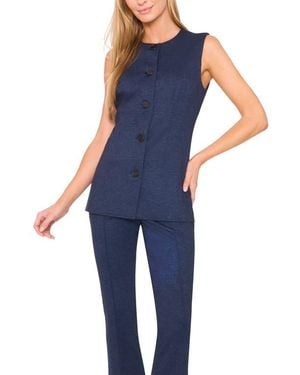 Halogen® Long Fitted Vest - Blue